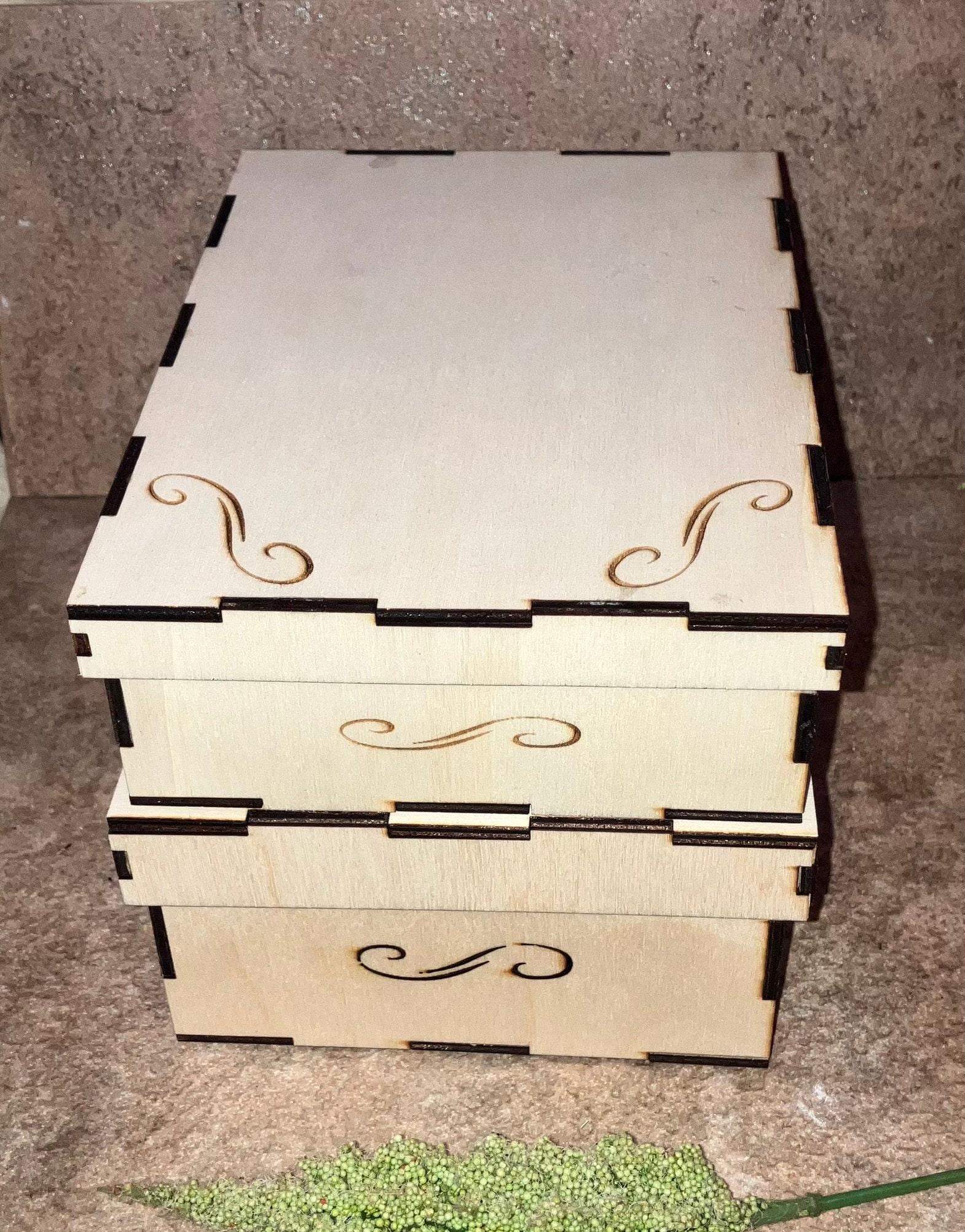 Wooden Box: Laser Cut Template for Gift Box, Slip Lid, 2 Heights, Wood ...