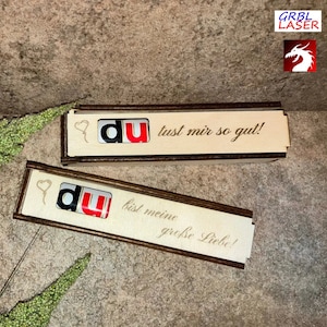 VOCÊ é - Caixa de presente Duplo com 28 moldes cortados a laser, espessura de madeira 3 mm e 4 mm, svg, dxf, ai, Lightburn