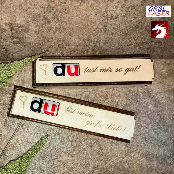 DU bist - Duplo Geschenkbox 28 Laser Cut Vorlagen, Holzstärke mit 3mm und 4mm, svg, dxf, ai, Lightburn