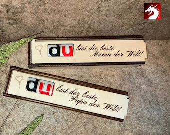 You are - 41 laser cut templates for Duplo gift boxes on the theme of love and family, wood thickness with 3 mm and 4 mm, svg, dxf, ai, Lightburn