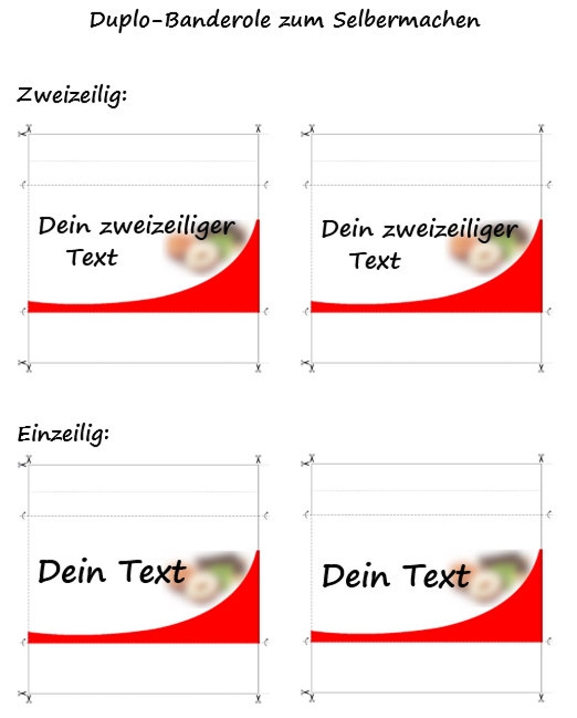 Duplo-Banderolen Vorlage zum selber machen Download Achtung: Software
