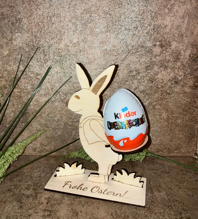 Laser Cut Vorlage für OsterDeko, süßer Osterhase mit Kinder