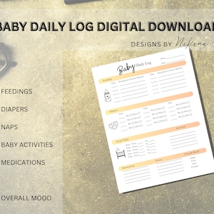 Babylogboek Tracker Dagelijks logboek Logboek pasgeboren voedingen Logboek doktersbezoek Luiers Loglijst voor zorgverlenerlogboek Babyactiviteitentracker Medicijnen
