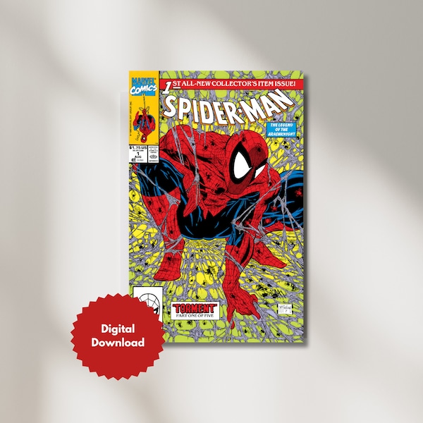 Spider-Man Comic Book Cover - Torment -  Digital Poster Digital Download 300 DPI