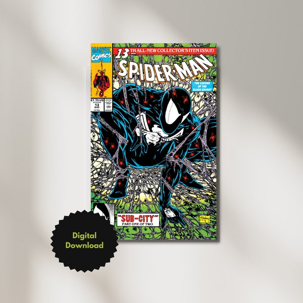 Spider-Man Comic Book Cover - Sub-City -  Digital Poster Digital Download 300 DPI