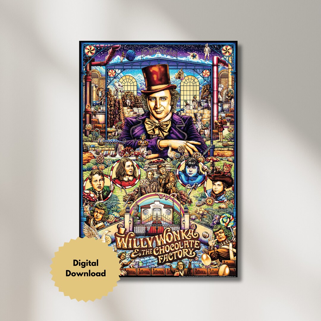 Willy Wonka Movie Poster Digital Poster Download 300 DPI Etsy