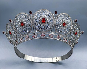 Miss Universe Diamond Nexus Crown “The Peace Crown” Cubic Zirconia, ruby color, pageant