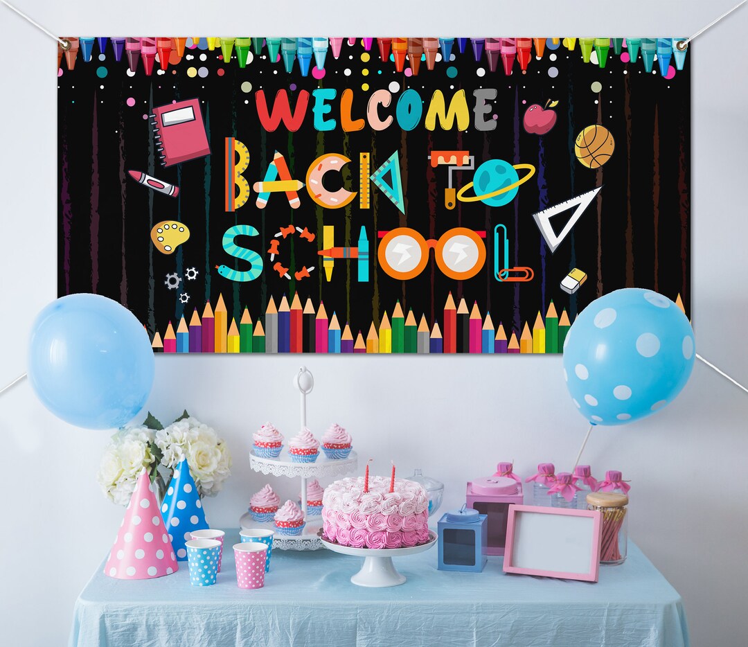 Welcome Back to School Banner, First Day of School Banner, Kindergarten ...