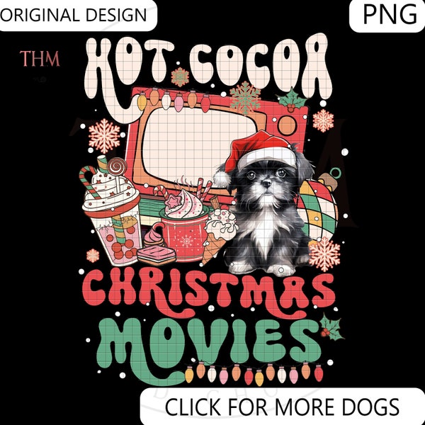 Pomerian and a Shihtzu Dog Funny Christmas Custom Png Instant download sublimation.