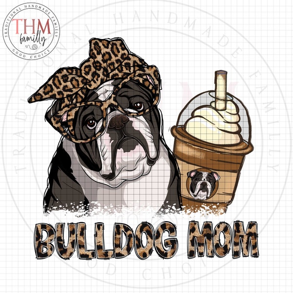 English Bulldog Paw Mom Coffee Png/ Dog Mom Coffee/ Custom Dog Gift Png/ Dog Owner Gift/ Leopard Dog Mom Print Shirt Sublimation Download.