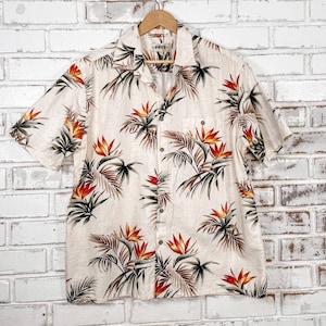 Vintage 90s Campia Moda Mens Button down Cotton Hawaiian Soft Short Sleeve Shirt