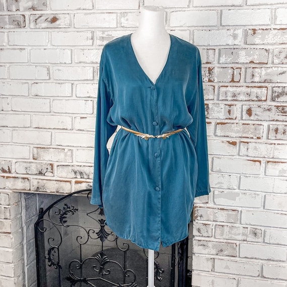 Vintage 90s Y2K Victoria’s Secret Gold Lable Teal… - image 1