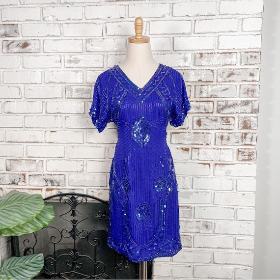 blue keyhole mini dress Blue Mini Dress Long Sleeves V-Neck Keyhole Bodycon main image 1