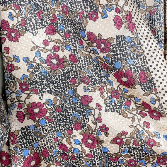 Vintage 80s Diane Freis Floral Paisley Polka Dot … - image 4