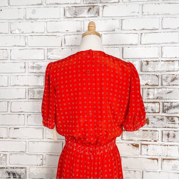 Vintage 80s Petites for Maggy Red Secretary Puff … - image 5