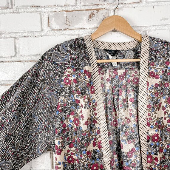 Vintage 80s Diane Freis Floral Paisley Polka Dot … - image 3