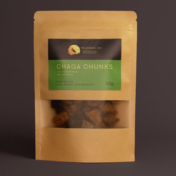 Chaga Chunks 150g - Organic and Wildcrafted - perfect for tea and tincture making