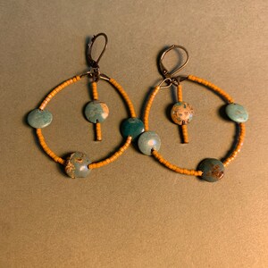 TURQUOISE COIN HOOPS
