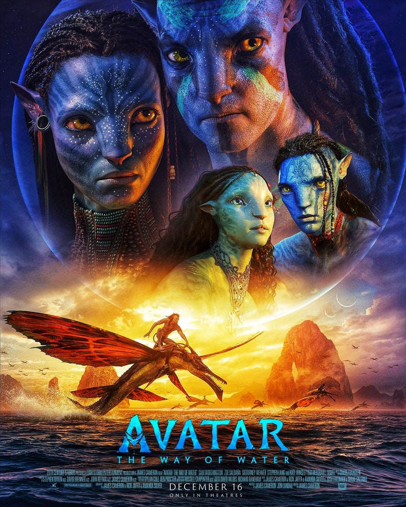 Avatar 2 la voie de leau png affiche officielle PNG Digital Etsy France