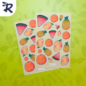 Summer Fruities Sticker Sheet | Journal & Planner Stickers | Fruit Stickers |