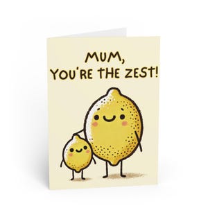 Mamá, eres la mejor / Linda tarjeta para el Día de la Madre con limón / Tarjeta divertida para mamá / Regalo para mamá / Tarjeta de felicitación con juego de palabras