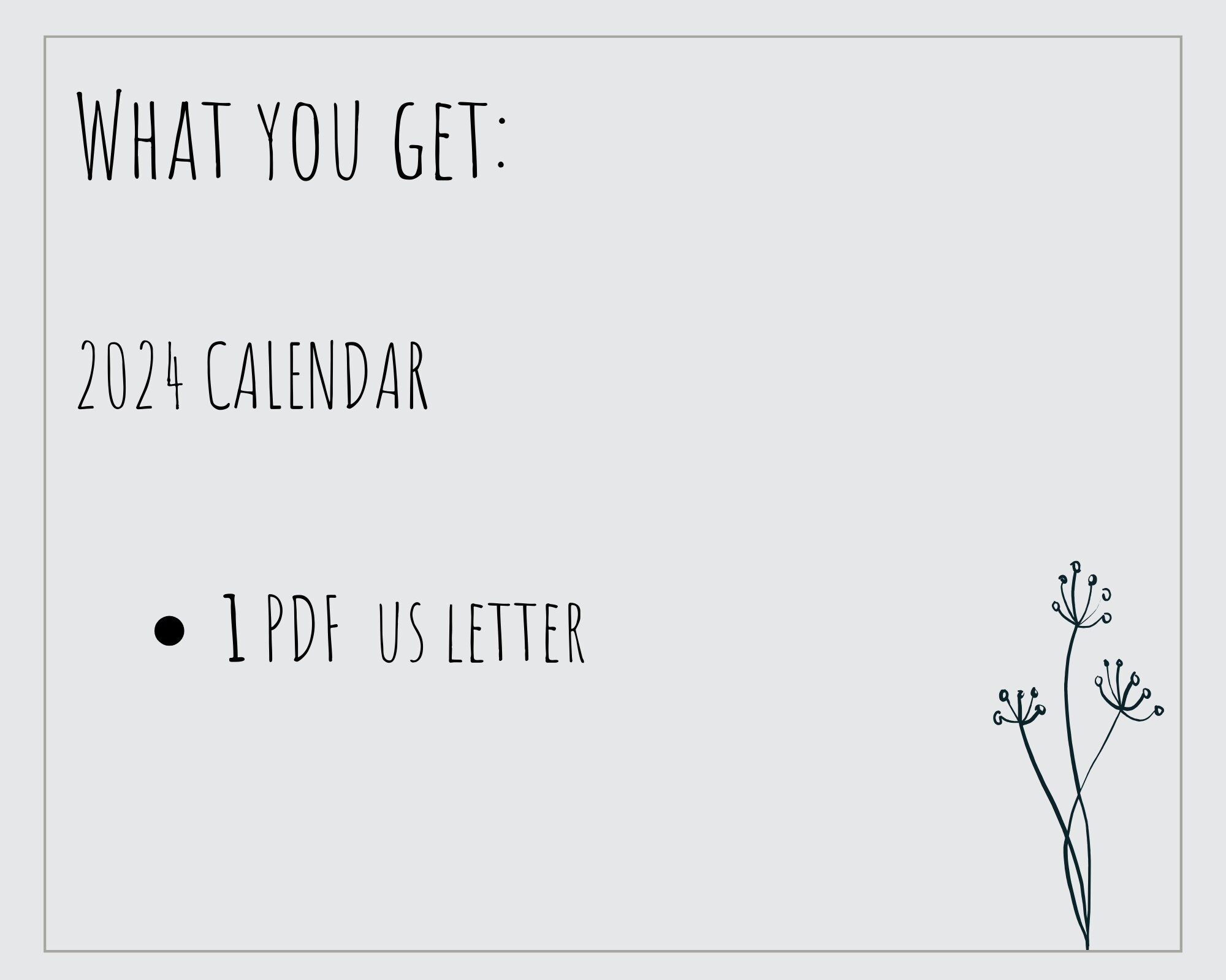 2024 calendar pdf printable minimalistic one page calendar jan dec