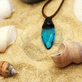 H2O Collana Sirena Con Medaglione Apribile – Acciaio Inox, Onde Blu, Catena 43 Cm, Confezione Conchiglia