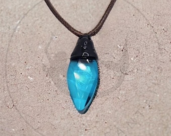 H2O Just Add Water Inspired Crystal Necklace: Blue Topaz Mermaid Pendant