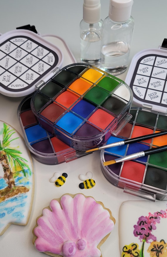 The Cookie Palette Kit Edible Watercolor Style Paints for Cookie and Cake Decorating Paint Your Own Cookies