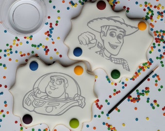 Paint Your Own Decorated Sugar Cookies Toy Story Buzz Lightyear Woody you have a Friend in Me Two Infinity and Beyond Favors