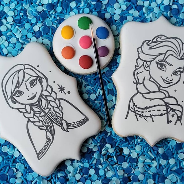 Paint Your Own Elsa Anna Frozen Princess Cookie Kit