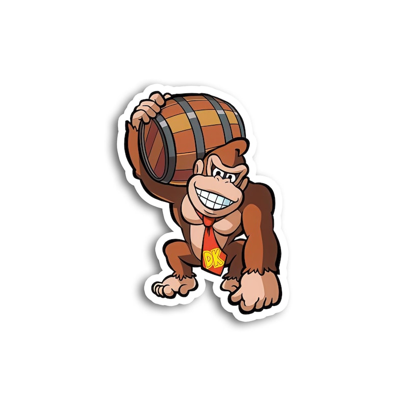 Donkey Kong Vinyl Decal – Waterproof Laptop Sticker for Water Bottle ...