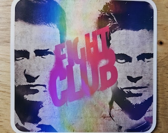 Fight Club Sticker: Grunge Typography, Holographic Vinyl