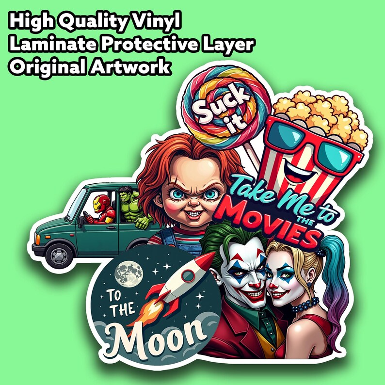 Movie Lover Sticker: Popcorn & Soda Holographic Vinyl Decal - Etsy