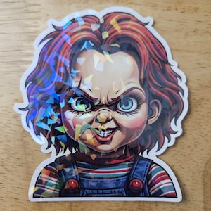 Chucky Horror Sticker: Horrorfilm inspiriert Holo-Vinyl-Aufkleber