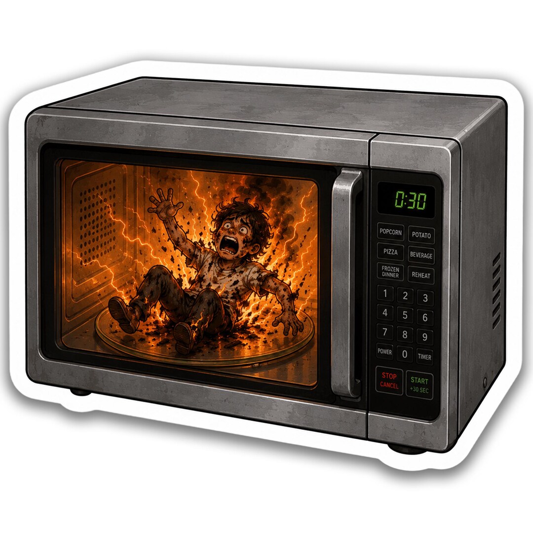 Microwave Sticker Microwaved Sticker 4 Inch Vinyl Heavyweight Waterproof Decal - Etsy