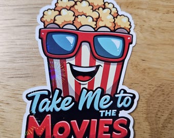 Movie Lover Sticker: Popcorn & Soda Holographic Vinyl Decal