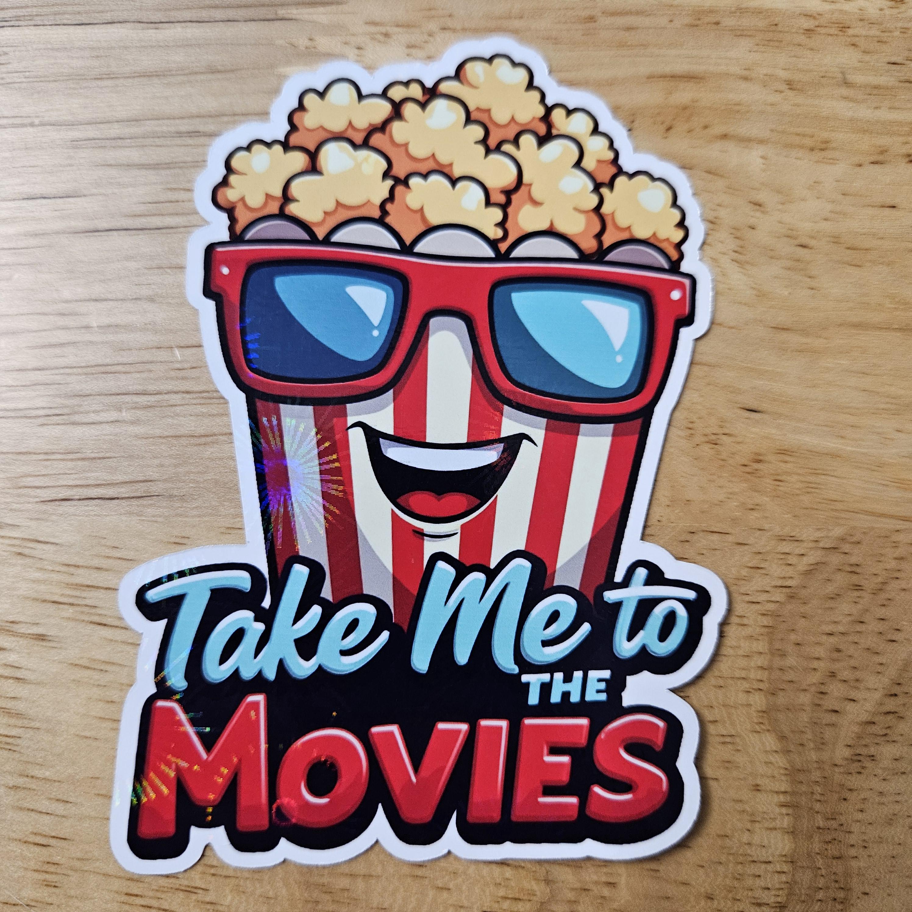 Movie Lover Sticker: Popcorn & Soda Holographic Vinyl Decal - Etsy