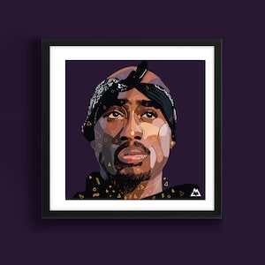 Wall Art Print by 2Pac - Digital Portrait