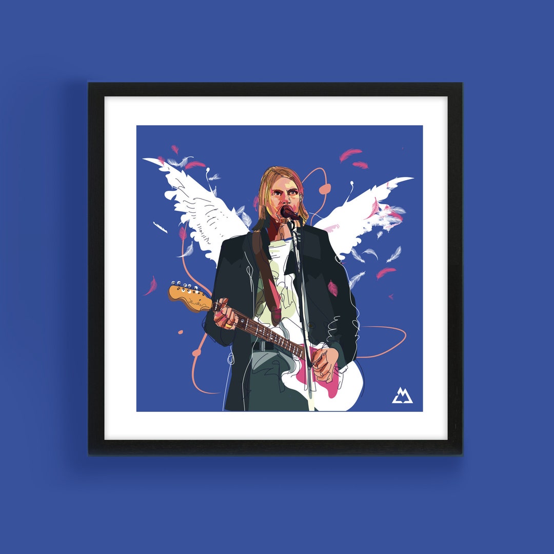 Kurt Cobain Illustration Wall Art Print - Etsy