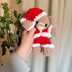 Crochet santa bear pattern- crochet pattern, Christmas pattern, amigurumi pattern, crochet pattern, santa