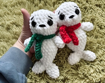 Crochet seal pattern- seal amigurumi pattern, Christmas pattern, crochet, crochet pattern, Christmas crochet patterns, amigurumi