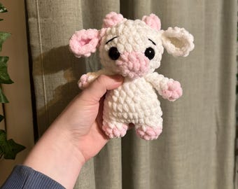 itty belly cow- crochet cow, cow pattern, cow amigurumi, pattern, amigurumi, low sew crochet pattern