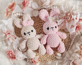 chignon le lapin | motif lapin au crochet, lapin amigurumi, amigurumi, patron, couture basse, lapin au crochet, motif printanier au crochet