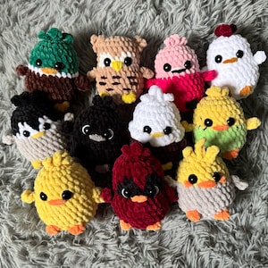 Patrón PDF - Pájaros de crochet, patrón de crochet, amigurumi, pájaro, patrón amigurumi, sin coser, 11 en 1