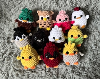 PDF Pattern- Crochet birds, crochet pattern, amigurumi, bird, amigurumi pattern, no sew, 11 in 1