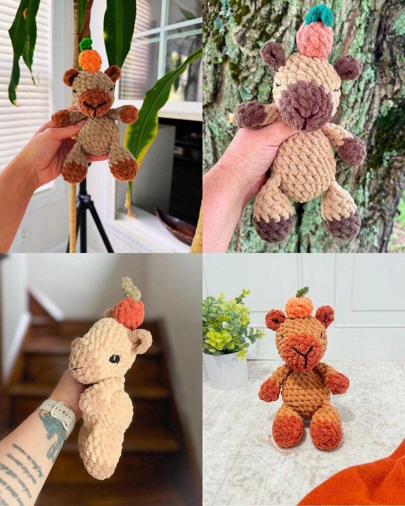 Cara the capybara | amigurumi capybara pattern, no sew, low sew, crochet pattern, crochet, crochet capybara, PDF image 5