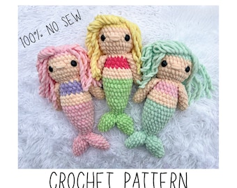 Crochet Mermaid Pattern, amigurumi mermaid, ocean crochet pattern, crochet pattern, amigurumi, no sew crochet, the little mermaid