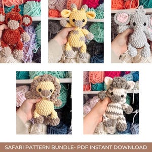 safari BUNDLE | amigurumi safari pattern, low sew, crochet pattern, crochet, safari, crochet safari pattern, pattern, pdf