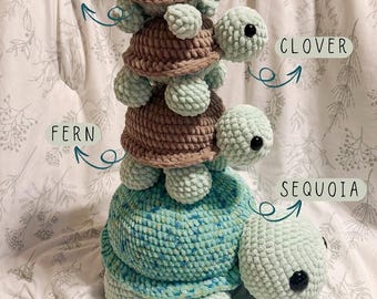 crochet turtle tower bundle- crochet turtle, no sew, tortoise crochet pattern, amigurumi, amigurumi pattern, crochet pattern